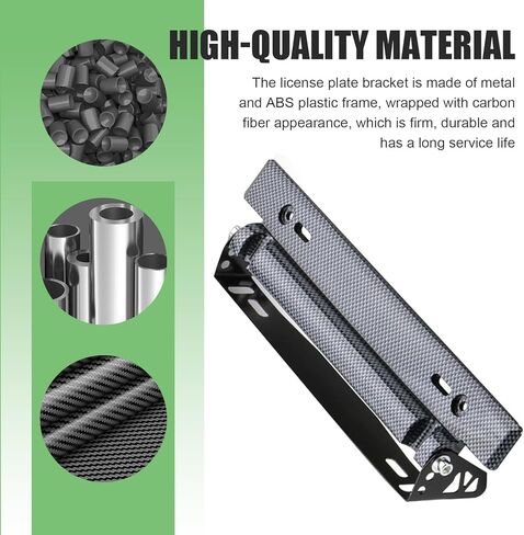 حامل لوحة الترخيص الأمامي للسيارة، حامل حامل لوحة ترخيص قابل للتعديل، دعامة لوحة ترخيص من الفولاذ المقاوم للصدأ قابلة للطي، ملحق تعديل نمط السباق بنفسك (ألياف الكربون) in Kuwait