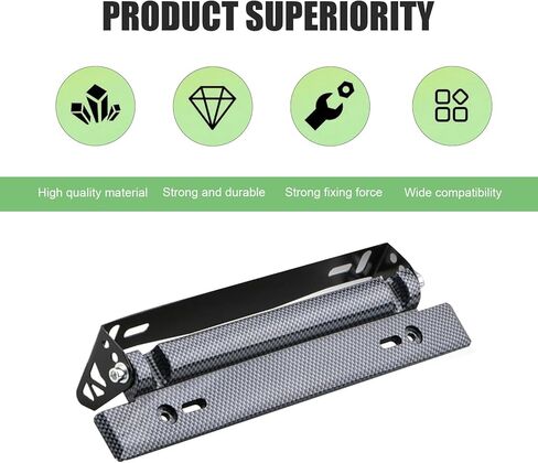 حامل لوحة الترخيص الأمامي للسيارة، حامل حامل لوحة ترخيص قابل للتعديل، دعامة لوحة ترخيص من الفولاذ المقاوم للصدأ قابلة للطي، ملحق تعديل نمط السباق بنفسك (ألياف الكربون) in Kuwait