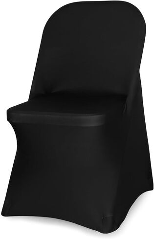 أغطية كراسي سوداء قابلة للتمدد من JQinHome 20 قطعة، أغطية كراسي سباندكس قابلة للغسل للحفلات وحفلات الزفاف والولائم وتناول الطعام وديكور الاحتفالات (أسود، 20 قطعة) in Kuwait