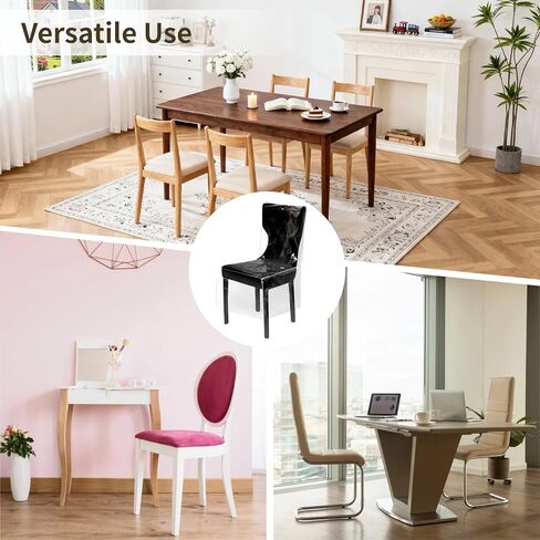 6 Pack Plastic Dining Chair Covers with Backrest, Heavy Duty Clear PVC Seat Protectors, Waterproof Slipcovers for Cat Scratch, Pet Paws, Hair, Dust & Spills (Fits 16-23") in Kuwait