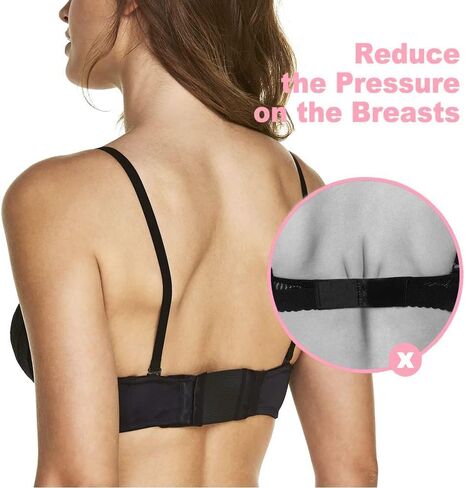 Anydzz 6Pcs Comfortable Bra Extender, Bra Extension with Storage Case, Soft and Elastic Bra Closure Extension for all Common Bra Models, Black, White or Beige, 2/4 Hook 3 Rows to Choose in Kuwait