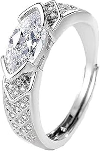 Lymphatic Therapy Titanium Ion Moissanite Diamond Ring For Women, Lymphvity Ring Unclog Bloodstream And Lymph Nodes Adjustable Cubic Zirconia Jewelry Gift in Kuwait