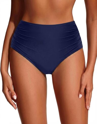 Holipick Women High Waisted Bikini Bottom Full Coverage Swim Shorts Tummy Control Swim Bottom in Kuwait