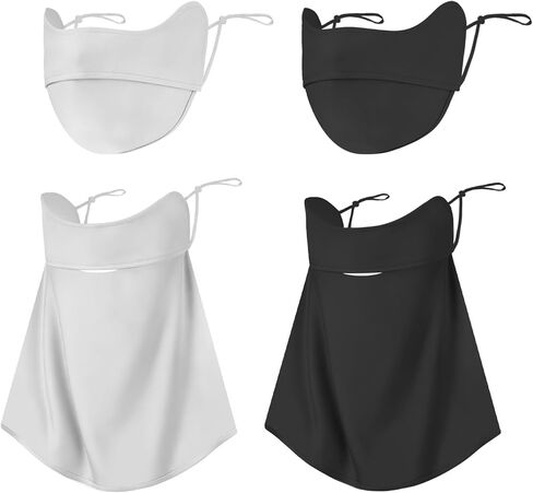 4 Pcs UV Sun Protection Face Mask and Neck Gaiter Scarf Cover UPF50+ Breathable Cooling Design for Summer Outdoor Activities in Kuwait