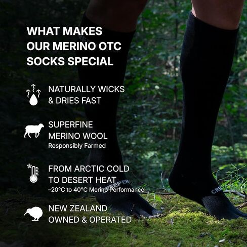 Creepers Merino Wool Over the Calf Toe Socks – Lightweight, Durable & Zero Cushion in Kuwait