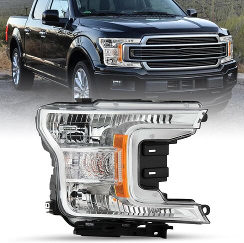 مجموعة مصابيح أمامية SOCKIR [نوع الهالوجين] مناسبة لـ 2018-2020 Ford F150 OE Style كشافات بديلة لجانب الركاب والسائق in Kuwait