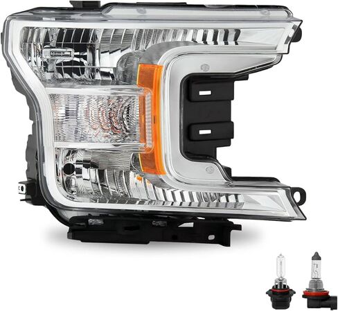 مجموعة مصابيح أمامية SOCKIR [نوع الهالوجين] مناسبة لـ 2018-2020 Ford F150 OE Style كشافات بديلة لجانب الركاب والسائق in Kuwait