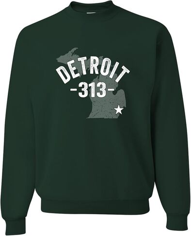 Go All Out Detroit Michigan 313 Area Code Mens Youth Sweatshirt Crewneck in Kuwait