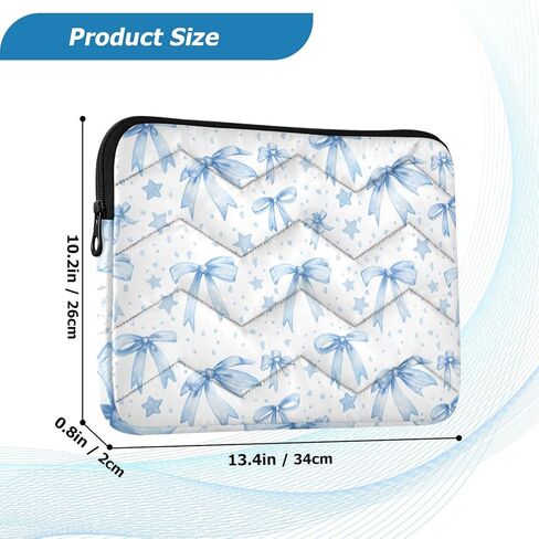 Light Blue Ribbons Bows Laptop Case, 13-13,3 inch Slim Laptop Sleeve Compatible with All Kinds Computers of Brands, Soft Padded Computer Bag for Business & Travel in Saudi Arabia