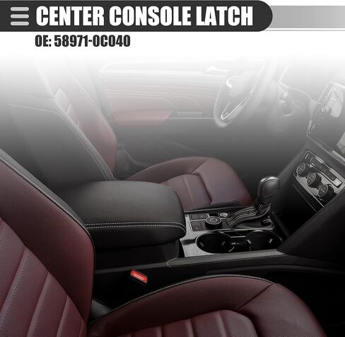 Motoforti Center Console Latch, Center Console Lid Door Lock Lever, for Toyota Tacoma 2015-2022, ABS, with 1pcs Screwdriver, 58971-0C040, Black, 1 Set in Saudi Arabia