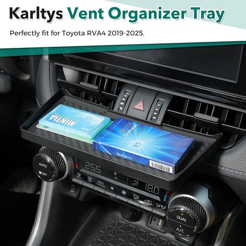 Karltys Center Console Organizer for Toyota RAV4 2019-2025 Interior Accessories, Air Vent Tray Dashboard Organizer with Silicone Mat, ABS Material Dash Storage Tray for Phone and Keys in Saudi Arabia