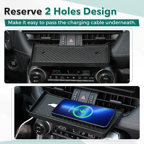 Karltys Center Console Organizer for Toyota RAV4 2019-2025 Interior Accessories, Air Vent Tray Dashboard Organizer with Silicone Mat, ABS Material Dash Storage Tray for Phone and Keys in Saudi Arabia