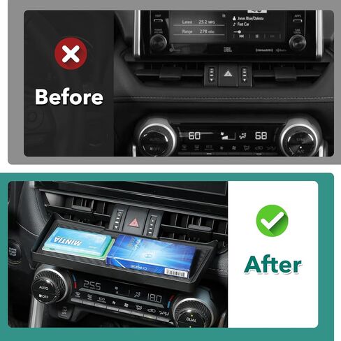 Karltys Center Console Organizer for Toyota RAV4 2019-2025 Interior Accessories, Air Vent Tray Dashboard Organizer with Silicone Mat, ABS Material Dash Storage Tray for Phone and Keys in Saudi Arabia