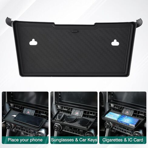 Karltys Center Console Organizer for Toyota RAV4 2019-2025 Interior Accessories, Air Vent Tray Dashboard Organizer with Silicone Mat, ABS Material Dash Storage Tray for Phone and Keys in Saudi Arabia