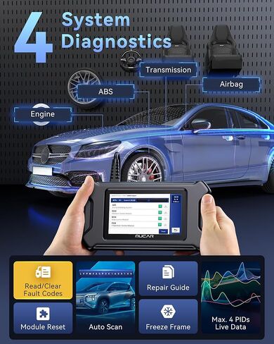 أداة تشخيص الماسح الضوئي MUCAR CS90 Obd2 مع أكثر من 28 خدمة إعادة تعيين، زيت/EPB/SAS/BMS/حاقن، نزيف ABS، إعادة تعلم الخانق، قارئ رمز ناقل الحركة ABS SRS، FCA AutoAuth، تحديث مجاني مدى الحياة in Kuwait