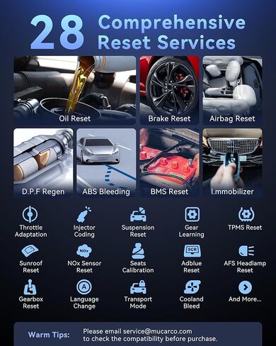 أداة تشخيص الماسح الضوئي MUCAR CS90 Obd2 مع أكثر من 28 خدمة إعادة تعيين، زيت/EPB/SAS/BMS/حاقن، نزيف ABS، إعادة تعلم الخانق، قارئ رمز ناقل الحركة ABS SRS، FCA AutoAuth، تحديث مجاني مدى الحياة in Kuwait