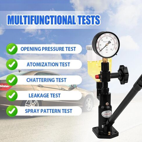 Diesel Fuel Injector Tester New 600Bar 8000PSI Diesel Injector Nozzle Tester Kit with Dual Scale Gauge to Adjust Injector Nozzle Pressure and Testing Diesel Injector Nozzle Pop Pressure Tester in Kuwait
