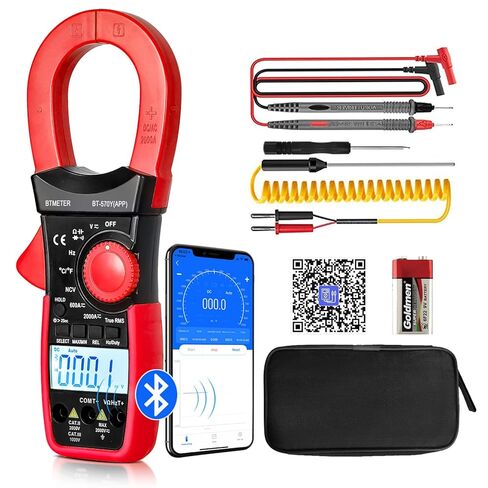 BTMETER Digital Clamp Meter Multimeter, 6000 Counts Bluetooth Multimeter, 2000A AC/DC Amp Tester, Measures Voltage, Ohms, Capacitance, Frequency, Temperature, NCV with Data Logging 570Y-APP in Saudi Arabia