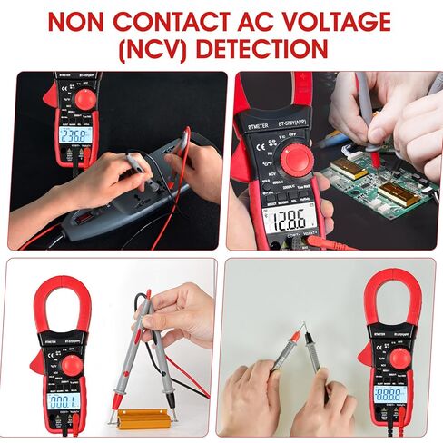 BTMETER Digital Clamp Meter Multimeter, 6000 Counts Bluetooth Multimeter, 2000A AC/DC Amp Tester, Measures Voltage, Ohms, Capacitance, Frequency, Temperature, NCV with Data Logging 570Y-APP in Saudi Arabia
