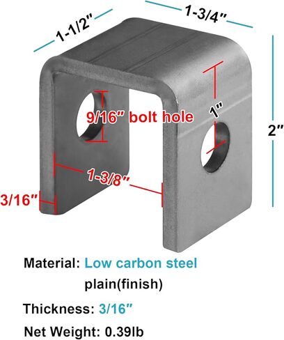 8 PCS Rear Weld On Trailer Leaf Spring Hanger Fits 1-3/4" Double Eye Springs, 2" Tall - 9/16" Bolt Hole in Saudi Arabia