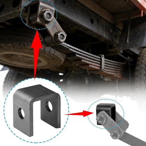 8 PCS Rear Weld On Trailer Leaf Spring Hanger Fits 1-3/4" Double Eye Springs, 2" Tall - 9/16" Bolt Hole in Saudi Arabia