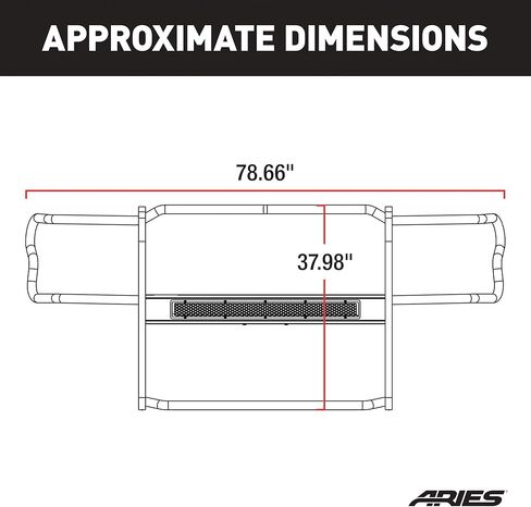 ARIES P3067 Pro Series واقي شبكة فولاذي أسود، بدون مثقاب، اختر Ford F-250، F-350، F-450، F-550 Super Duty in Kuwait