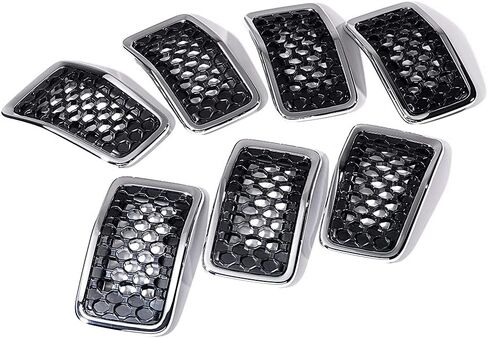 Compatible for 2019 2020 2021 Jeep Cherokee Matte Black Honeycomb Mesh Grille Insert + Chrome Trim Ring in Kuwait