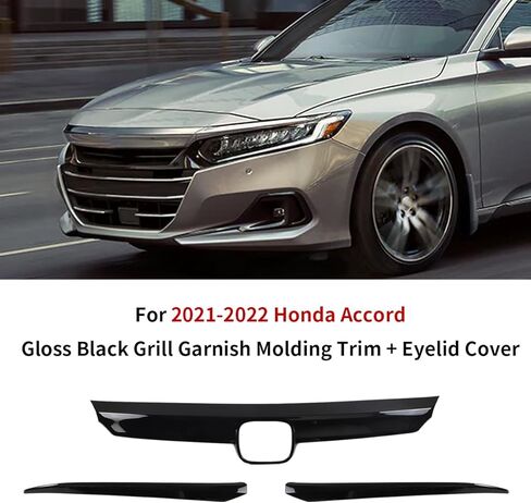 ZXMOTO For Honda Accord 2021 2022 Front Bumper Grille with eyelid cover,ABS Plastic OE Style Front Grille Trims,3PCS in Saudi Arabia