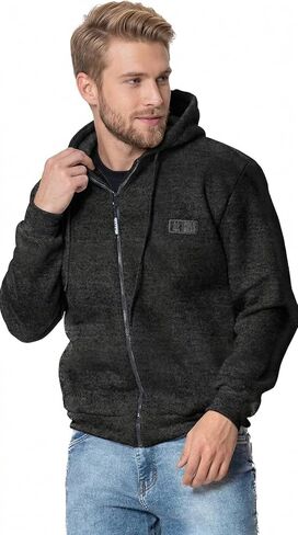 Polo Wear Men Fluce Hoodie -zip -zip - قميص من النوع الثقيل البسيط ، نسيج مريح ناعم ، كل يوم أساسي in Kuwait