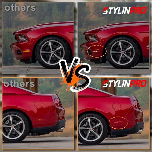 مصابيح LED للعدسات المدخنة الجانبية لسيارة Ford Mustang 2010-2014، مصابيح عاكسة للعلامات الجانبية للحاجز الأمامي والخلفي مع شعاع ضوء XStyle [في انتظار براءة اختراع]، مصابيح مصد جانبية، 4 قطع in Kuwait