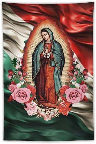 HYBIYING Wall Tapestry Our Lady of Guadalupe Virgin Mary with Mexican Flag Wall Hanging Art Decor For Bedroom Living Room Dorm Home Party 40"X60" in Saudi Arabia