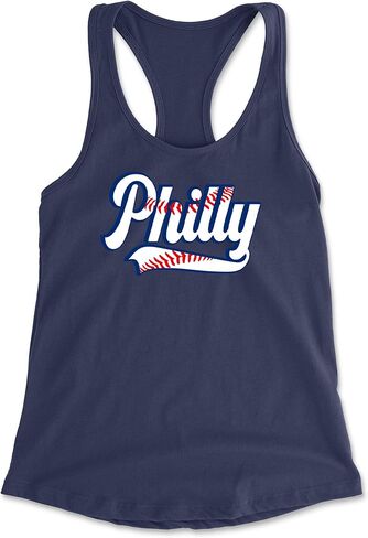 Philly Baseball Stitching Racerback Tank Top for Women, Soft, Flattering Fit in Kuwait