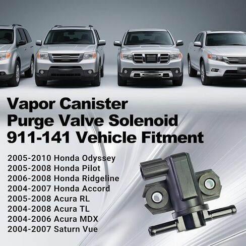 Vapor Canister Purge Valve Solenoid 911-141 Compatible with Honda Odyssey Pilot Ridgeline Accord,Ac-ura RL TL MDX,Saturn Vue Replaces 36162-RDV-J01 136200-3040 136200-3140 in Kuwait