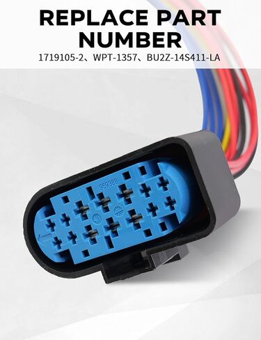 14-Pin Headlight Connector Pigtail Plug Fit for Ford Focus 2012 2013 2014 2015 2016 2017 2018 Replace 1719105-2,WPT-1357, BU2Z- 14S411-LA in Kuwait