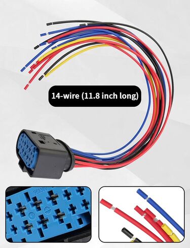 14-Pin Headlight Connector Pigtail Plug Fit for Ford Focus 2012 2013 2014 2015 2016 2017 2018 Replace 1719105-2,WPT-1357, BU2Z- 14S411-LA in Kuwait