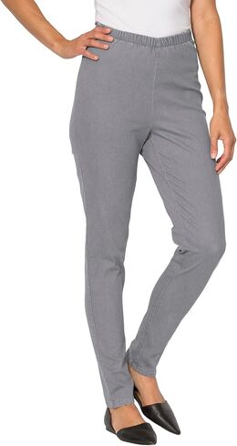 Woman Within Plus Size Pull-On Elastic-Waist Stretch Fineline Denim Jeans in Saudi Arabia