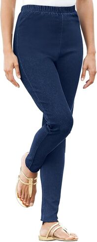 Woman Within Plus Size Pull-On Elastic-Waist Stretch Fineline Denim Jeans in Saudi Arabia