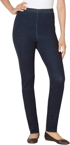 Woman Within Plus Size Pull-On Elastic-Waist Stretch Fineline Denim Jeans in Saudi Arabia