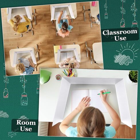 Aodaer 12 Pack Plastic Privacy Shields for Student Desks Classroom Privacy Boards for Desks with 12 Colorful Name Labels Assorted Colors Classroom Desk Dividers for Students School Study in Kuwait