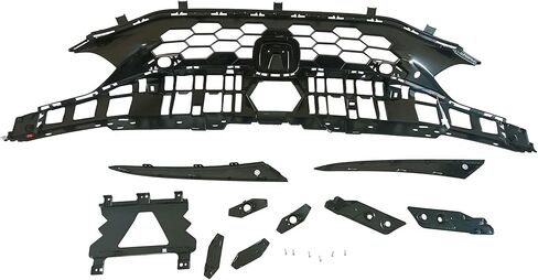 مجموعة الشواية الأمامية ذات النمط الشبكي الأسود اللامع تناسب موديلات 2022 2023 2024 Honda Civic Si & Hatchback فقط in Kuwait