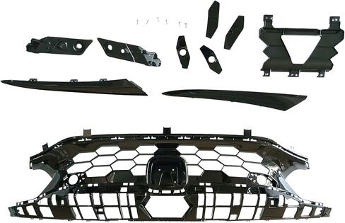 مجموعة الشواية الأمامية ذات النمط الشبكي الأسود اللامع تناسب موديلات 2022 2023 2024 Honda Civic Si & Hatchback فقط in Kuwait