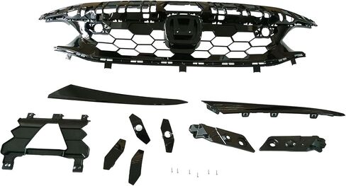 مجموعة الشواية الأمامية ذات النمط الشبكي الأسود اللامع تناسب موديلات 2022 2023 2024 Honda Civic Si & Hatchback فقط in Kuwait