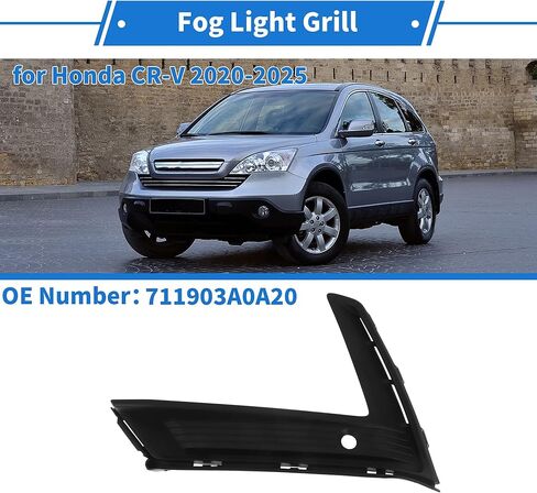 Front Left Fog Light Grill No.711903A0A20 Front Lower Bumper Fog Light Cover Inserts for Honda CR-V 2020-2025 Black ABS 1 Pc in Saudi Arabia