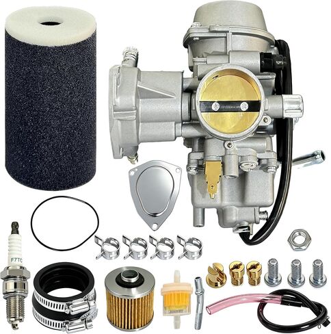 YFM660 Carburetor Compatible with Yamaha 2004-2007 Rhino 660 YXR660FA YXR660FSE YXR660FH YXR660 Hunter 4x4 ATV UTV Carb with Fuel Filter, Spark Plug,Air Filter,Replace 5KM-14901-00-00 in Kuwait
