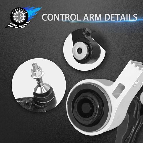 ذراع التحكم POWERGEAR K621603 K621604 6 قطع طقم تعليق أمامي سفلي مع وصلة كروية خارجية لقضيب ربط قضيب Sway لاستبدال 2005-2007 Ford Five Hundred Freestyle Mercury Montego in Kuwait