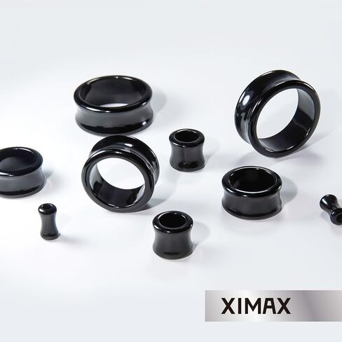 2PCS Hollow Solid Acrylic Gauges for Ear Double Flared Saddle Ears Gauge Ear Tunnels Expanders Stretcher Earrings Ear Flesh Plugs Piercing Body Jewelry Clear Black 4G-1&3/16" 5-30mm in Kuwait