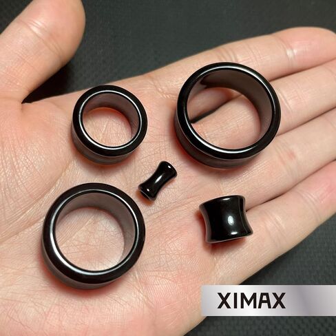 2PCS Hollow Solid Acrylic Gauges for Ear Double Flared Saddle Ears Gauge Ear Tunnels Expanders Stretcher Earrings Ear Flesh Plugs Piercing Body Jewelry Clear Black 4G-1&3/16" 5-30mm in Kuwait