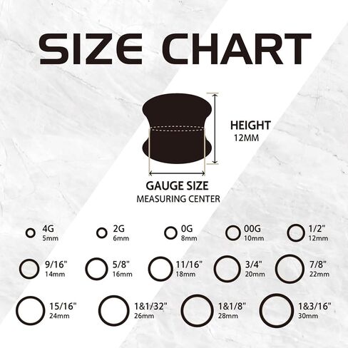 2PCS Hollow Solid Acrylic Gauges for Ear Double Flared Saddle Ears Gauge Ear Tunnels Expanders Stretcher Earrings Ear Flesh Plugs Piercing Body Jewelry Clear Black 4G-1&3/16" 5-30mm in Kuwait