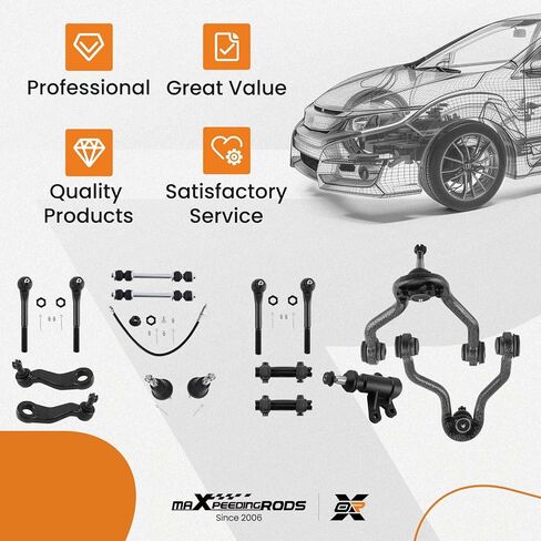 maXpeedingrods 15Pc Front Upper Control Arm Suspension Kit for Chevy Tahoe GMC Yukon K1500 K2500 Cadillac Escalade 1999-2000, Lower Ball Joint Sway Bar Link Pitman Idler Arm Tie Rod End in Saudi Arabia