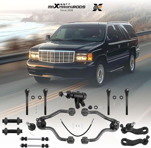 maXpeedingrods 15Pc Front Upper Control Arm Suspension Kit for Chevy Tahoe GMC Yukon K1500 K2500 Cadillac Escalade 1999-2000, Lower Ball Joint Sway Bar Link Pitman Idler Arm Tie Rod End in Saudi Arabia